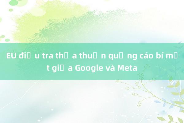 EU điều tra thỏa thuận quảng cáo bí mật giữa Google và Meta