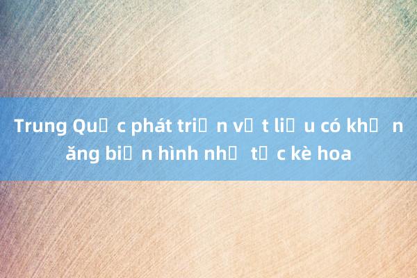 Trung Quốc phát triển vật liệu có khả năng biến hình như tắc kè hoa