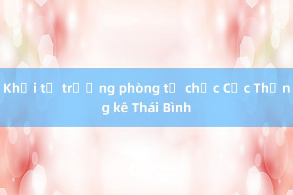 Khởi tố trưởng phòng tổ chức Cục Thống kê Thái Bình