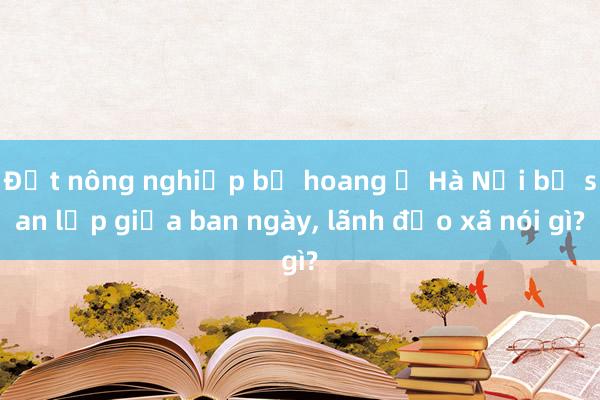 Đất nông nghiệp bỏ hoang ở Hà Nội bị san lấp giữa ban ngày， lãnh đạo xã nói gì?