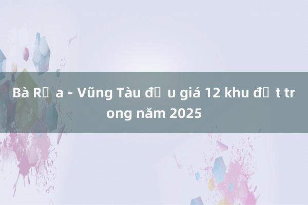 Bà Rịa - Vũng Tàu đấu giá 12 khu đất trong năm 2025