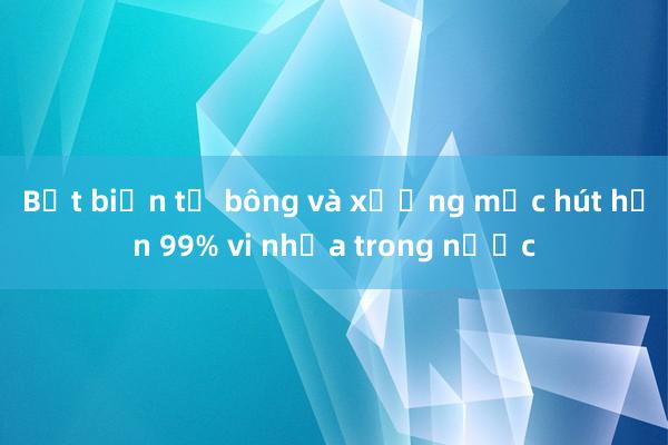 Bọt biển từ bông và xương mực hút hơn 99% vi nhựa trong nước